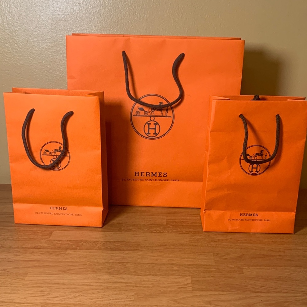 Bundle of 3 Hermes Paper Gift Bags